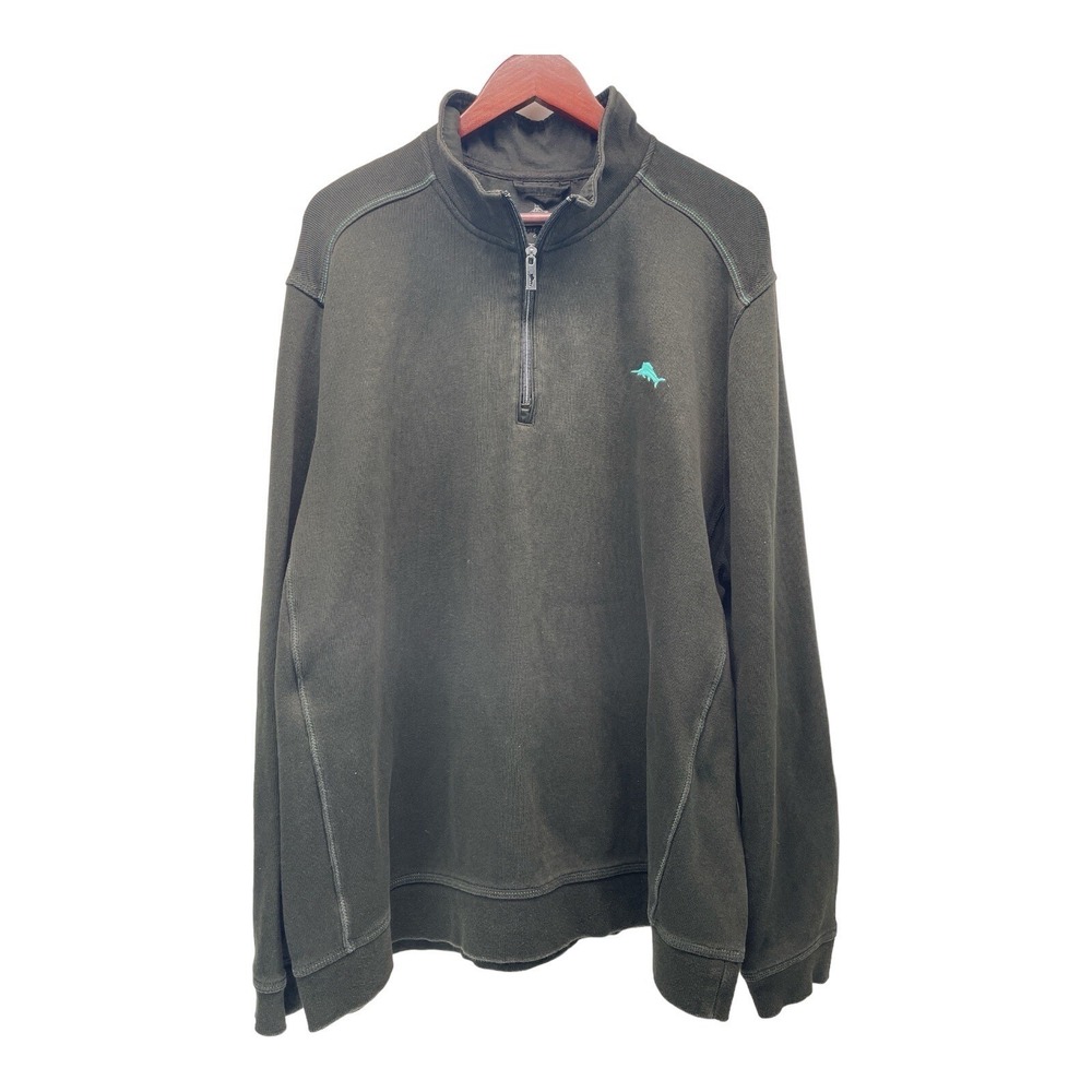 Tommy Bahama XL 28" Chest /Length 30" Green Men's 1/4 Zip Pullover